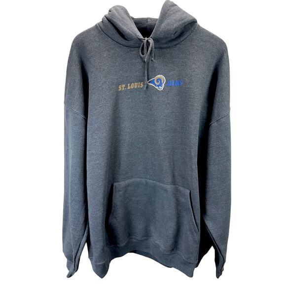 NFL Apparel St. Louis Rams Football Hoodie Men's Big & Tall Size 2XL Charcoal - Picture 1 of 5